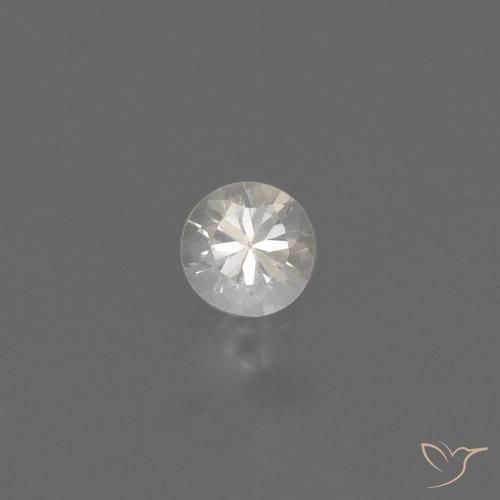 0.40ct Natural White Sapphire, Round, VVS-VS