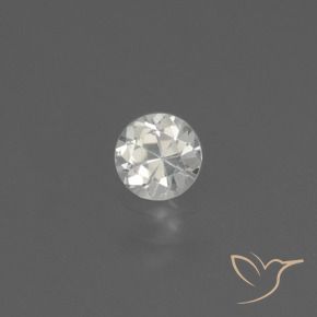 0.39 ct White Sapphire Stone, Natural Sapphire in Diamond-Cut Shape for Sale