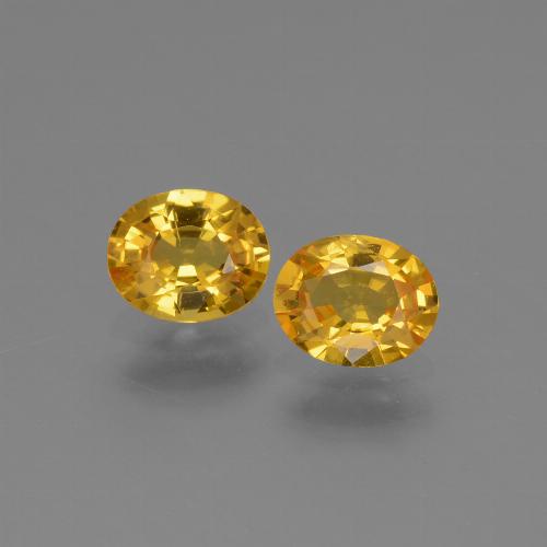 Deep Golden Orange Сапфир Камень - 0.8ct Фасетный Овал (ID: 444677)