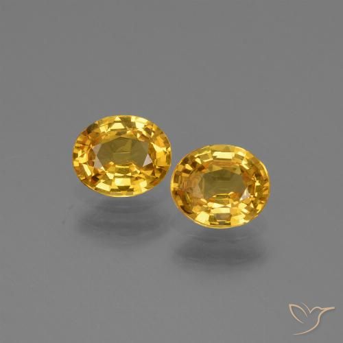 1.44ctw Natural Deep Golden Orange Sapphire, Oval, VS
