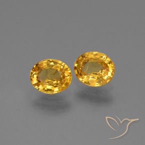 1.44 ctw Golden Sapphire Stones, Natural Sapphire in Oval Facet Shape for Sale