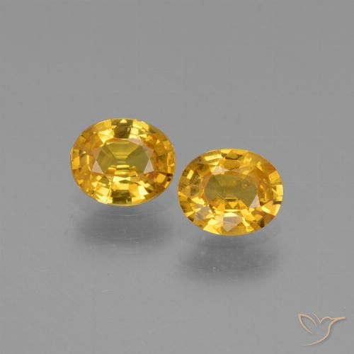 1.44 ct Yellow Sapphire, 6 x 5 mm Oval Cut From Tanzania, Photo A