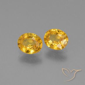 1.44 ctw Golden Sapphire Stones, Natural Sapphire in Oval Facet Shape for Sale