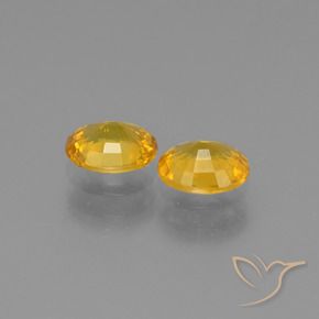 Sapphire Gemstones in 6 x 5 mm Size for Sale, Sapphire Stones in Dark Golden Color