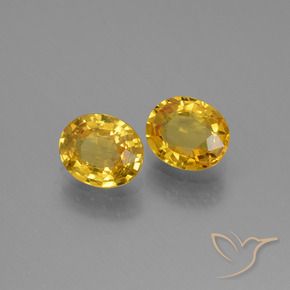 1.51 ctw Golden Sapphire Stones, Natural Sapphire in Oval Facet Shape for Sale