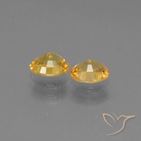 Sapphire Gemstones in 5.8 x 4.8 mm Size for Sale, Sapphire Stones in Dark Golden Color