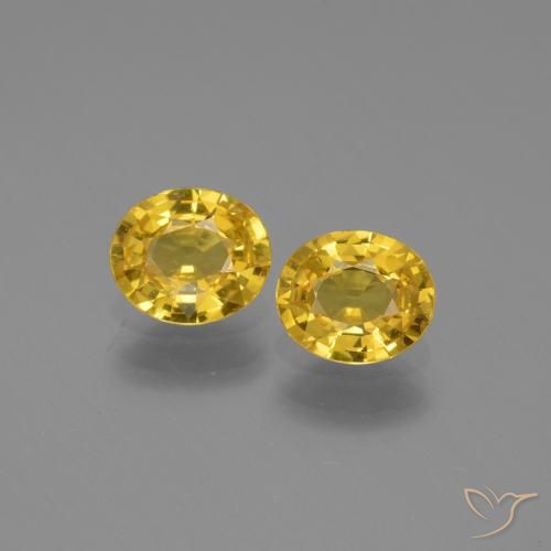 1.28 ct Yellow Sapphire, 5.9 x 4.9 mm Oval Cut From Tanzania, Photo A