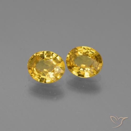 1.28 ctw Yellow Sapphire Stones, Natural Sapphire in Oval Facet Shape for Sale
