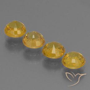 Sapphire Gemstones in 5 mm (calibrated) Size for Sale, Sapphire Stones in Deep Yellow Color