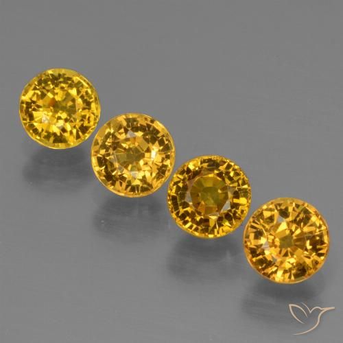 2,64 ct loser gelber Saphir, 4,9 mm Rundschliff aus Tansania, Photo A