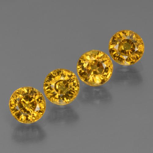 Honey Yellow Сапфир Камень - 0.6ct Круглая Фасетная Огранка (ID: 444704)