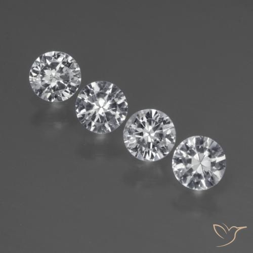 Saphir blanc en vrac de 1,29 ct, taille diamant de 4,2 mm de Madagascar, Photo A