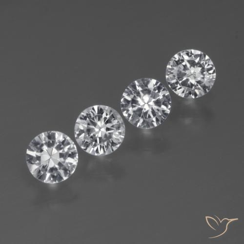 1.29 ctw White Sapphire Stones, Natural Sapphire in Diamond-Cut Shape for Sale