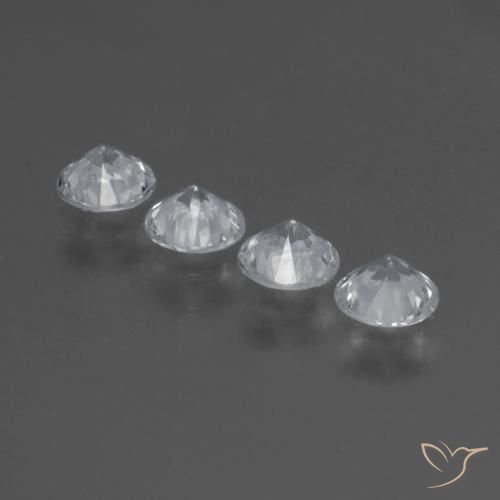 Sapphire Gemstones in 4.2 mm Size for Sale, Sapphire Stones in Clear White Color