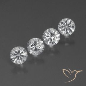1.36 ctw White Sapphire Stones, Natural Sapphire in Diamond-Cut Shape for Sale