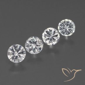 1.27 ctw White Sapphire Stones, Natural Sapphire in Diamond-Cut Shape for Sale