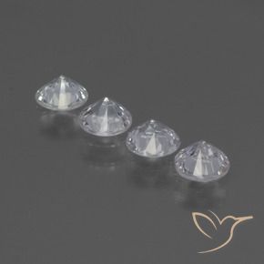 Sapphire Gemstones in 4.2 mm Size for Sale, Sapphire Stones in Clear White Color