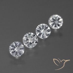 1.31 ctw White Sapphire Stones, Natural Sapphire in Diamond-Cut Shape for Sale