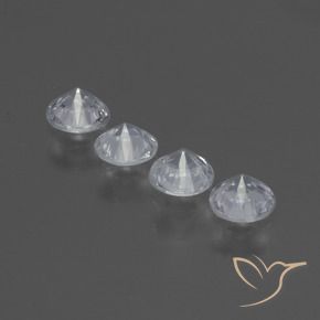 Sapphire Gemstones in 4 mm (calibrated) Size for Sale, Sapphire Stones in Clear White Color