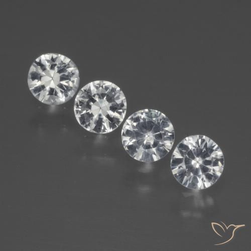 1.35ctw Natural Clear White Sapphire, Round, VS