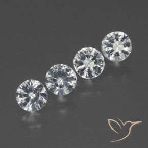 1.35 ctw White Sapphire Stones, Natural Sapphire in Diamond-Cut Shape for Sale