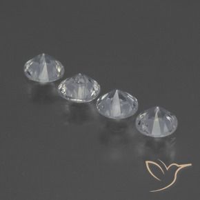 Sapphire Gemstones in 4.3 mm Size for Sale, Sapphire Stones in Clear White Color