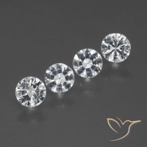 1.27 ctw White Sapphire Stones, Natural Sapphire in Diamond-Cut Shape for Sale