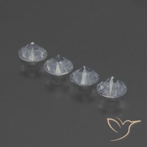 Sapphire Gemstones in 4 mm (calibrated) Size for Sale, Sapphire Stones in Clear White Color
