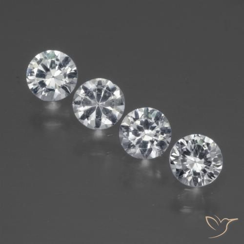 1.44ctw Natural Clear White Sapphire, Round, VS