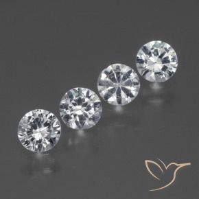 1.44 ctw White Sapphire Stones, Natural Sapphire in Diamond-Cut Shape for Sale