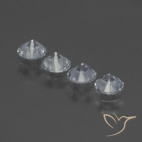 Sapphire Gemstones in 4.3 mm Size for Sale, Sapphire Stones in Clear White Color