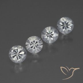 1.39 ctw White Sapphire Stones, Natural Sapphire in Diamond-Cut Shape for Sale