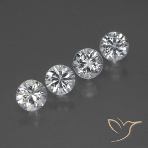 1.33 ctw White Sapphire Stones, Natural Sapphire in Diamond-Cut Shape for Sale