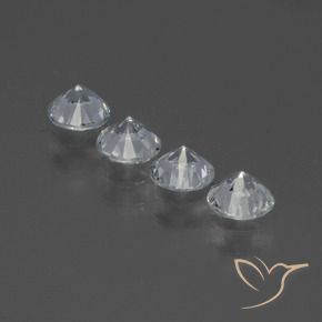 Sapphire Gemstones in 4 mm (calibrated) Size for Sale, Sapphire Stones in Clear White Color