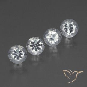 1.56 ctw White Sapphire Stones, Natural Sapphire in Diamond-Cut Shape for Sale