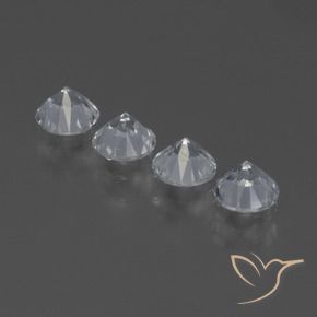 Sapphire Gemstones in 4.3 mm Size for Sale, Sapphire Stones in Clear White Color