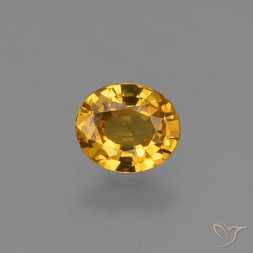 0.61ct Natural Deep Golden Orange Sapphire, Oval, VS