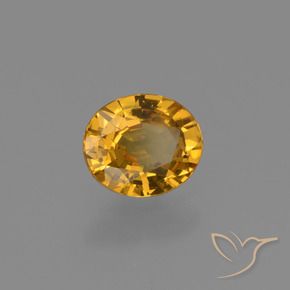 0.61 ct Golden Sapphire Stone, Natural Sapphire in Oval Facet Shape for Sale