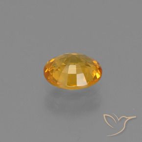 Sapphire Gemstone in 5.6 x 4.8 mm Size for Sale, Sapphire Stone in Deep Golden Orange Color