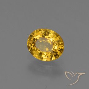 0.73 ct Golden Sapphire Stone, Natural Sapphire in Oval Facet Shape for Sale