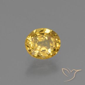 0.73 ct Golden Sapphire Stone, Natural Sapphire in Oval Facet Shape for Sale