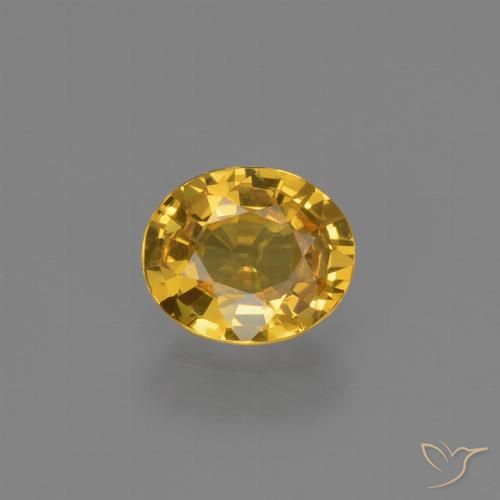0.64ct Natural Deep Golden Orange Sapphire, Oval, VS