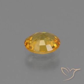 Sapphire Gemstone in 5.7 x 4.8 mm Size for Sale, Sapphire Stone in Deep Golden Orange Color