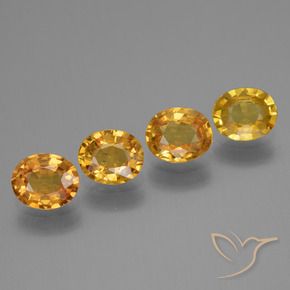 3.06 ctw Golden Sapphire Stones, Natural Sapphire in Oval Facet Shape for Sale