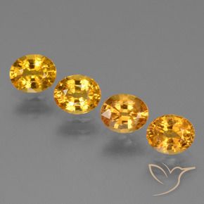 2.91 ctw Golden Sapphire Stones, Natural Sapphire in Oval Facet Shape for Sale
