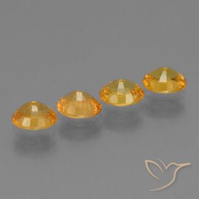 Sapphire Gemstones in 5.8 x 4.8 mm Size for Sale, Sapphire Stones in Dark Orange-Gold Color