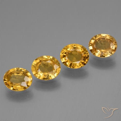 Deep Golden Orange Сапфир Камень - 0.7ct Фасетный Овал (ID: 444794)