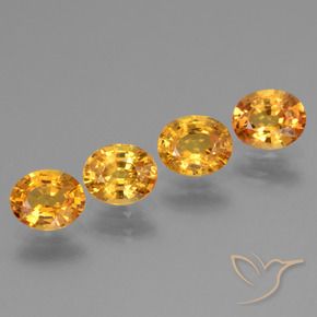 2.82 ctw Golden Sapphire Stones, Natural Sapphire in Oval Facet Shape for Sale