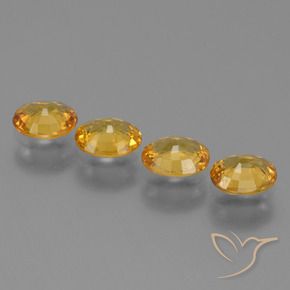 Sapphire Gemstones in 5.7 x 4.8 mm Size for Sale, Sapphire Stones in Dark Golden Color