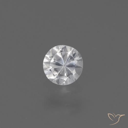0.42ct Natural White Sapphire, Round, VS